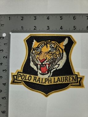 Polo Ralph Lauren Patches Black Gold Tiger Crest Patch
